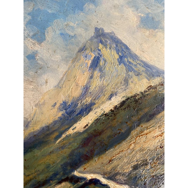 Jean-François Louis Merlet, Château De Montségur, 1939, Oil on Wood Panel For Sale - Image 4 of 7