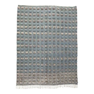 Textured Raised Dot Ombre Hand-Knotted Wool Rug | 9'9" X 7'1" | One of a Kind For Sale