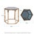 Metal Hexagonal Gold Stainless Steel Table Set For Sale - Image 7 of 8