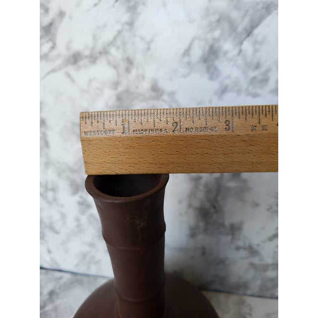 Brown 1970s Biomorphic Earthenware Vessel For Sale - Image 8 of 10