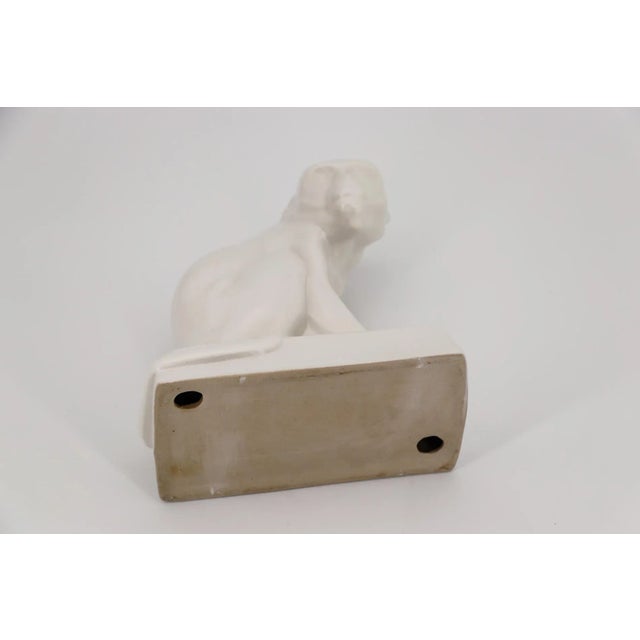 1930s White Art Deco Monkey Figurine, Stoneware, Portuguese For Sale - Image 12 of 12