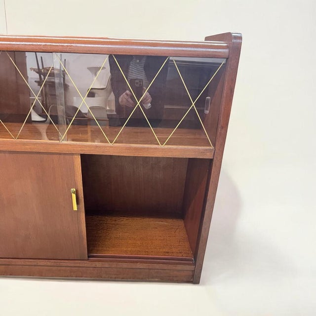 Wood Mid-Century Walnut Display Bar or Media Cabinet, Germany, 1950 For Sale - Image 7 of 11