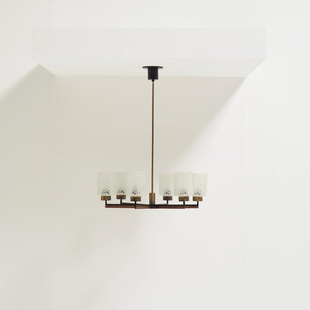This beautiful vintage Philips chandelier is a very nice example of mid-century modern lighting. The lamp’s sleek,...