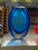 Mid 20th Century Vintage Mid Century Blue Art Glass Vase For Sale - Image 5 of 7