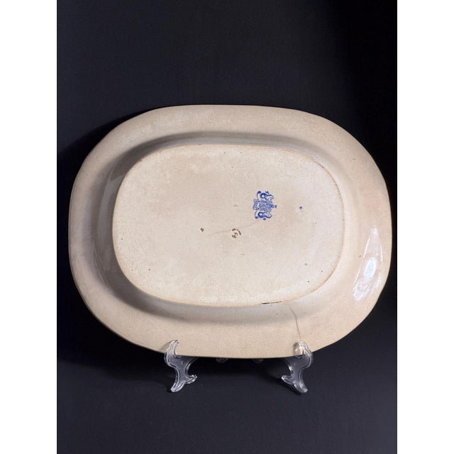 Blue Transferware Platter by Thomas Fell, England, 1825 For Sale - Image 9 of 11