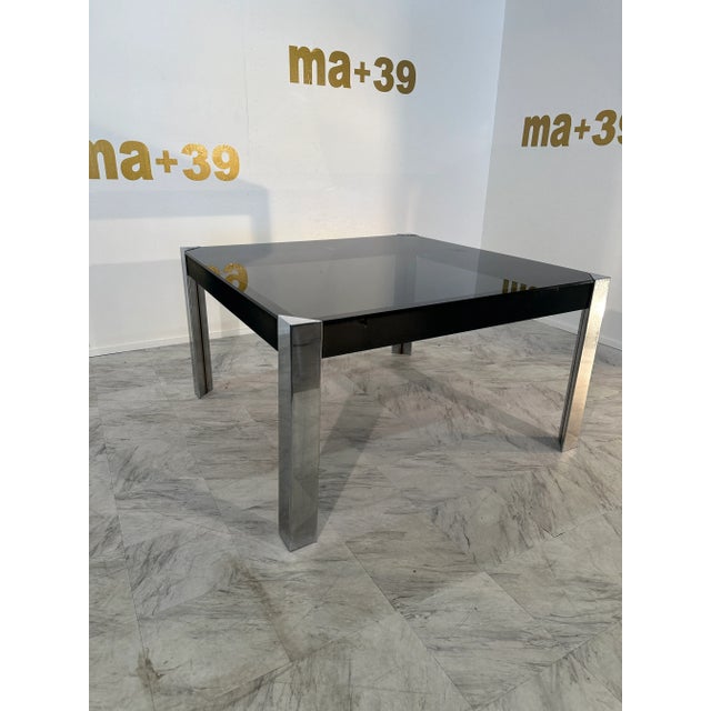 Hermès 1980s Vintage Italian Chrome and Glass Dining Table by Guido Faleschini X Hermes For Sale - Image 4 of 9