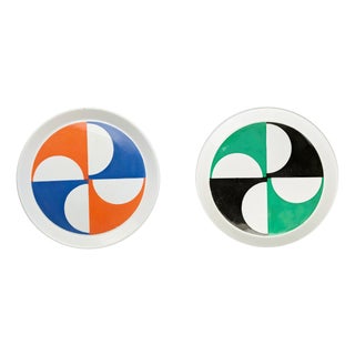 Ceramic Plates by Gio Ponti for Franco Pozzi, 1960s, Set of 2 For Sale