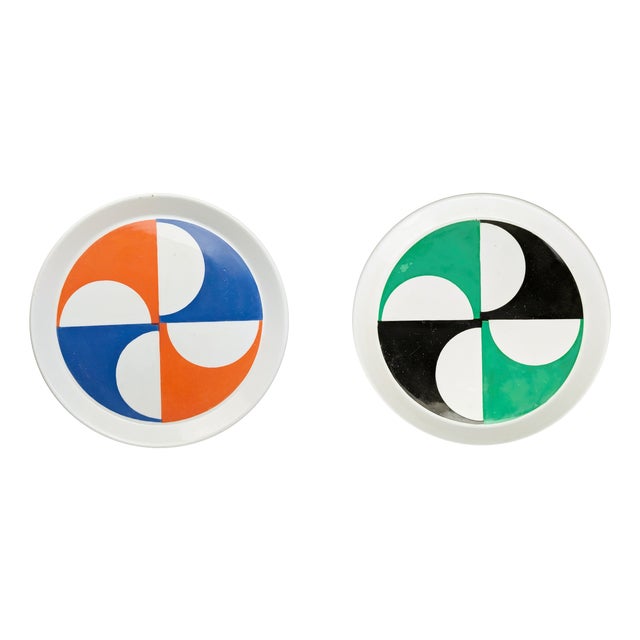 Ceramic Plates by Gio Ponti for Franco Pozzi, 1960s, Set of 2 For Sale