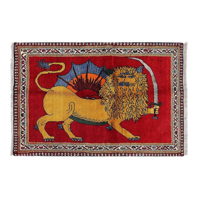 Pasargad DC Animal Pictorial Hand Knotted Area Rug For Sale