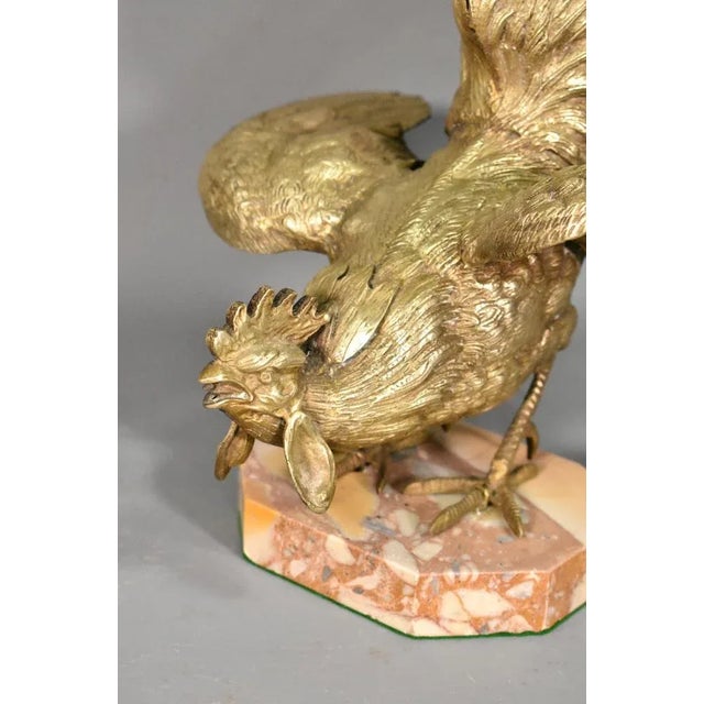 Large French Cockerel Rooster in Brass, 1950s For Sale - Image 6 of 12