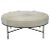 The "Tambour" White Hide and Matte Black Ottoman For Sale