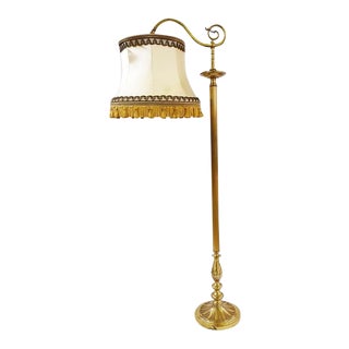 Antique French Brass Floor Lamp For Sale