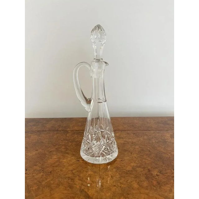 Antique Edwardian Cut Glass Ewer, 1900 For Sale - Image 3 of 5