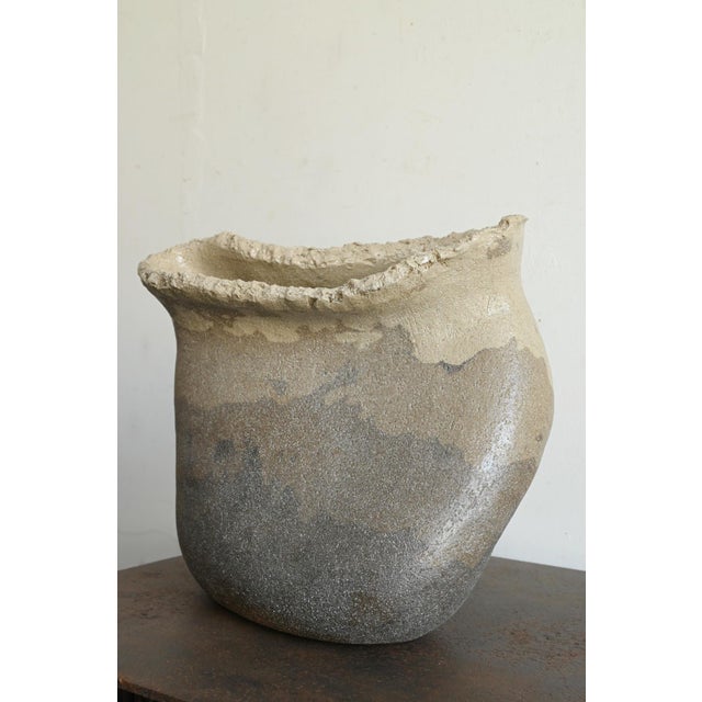 Late 20th Century Contemporary Japanese Ceramic Vase / Sculptural Twisted Form / Abstract /Po391 For Sale - Image 5 of 17