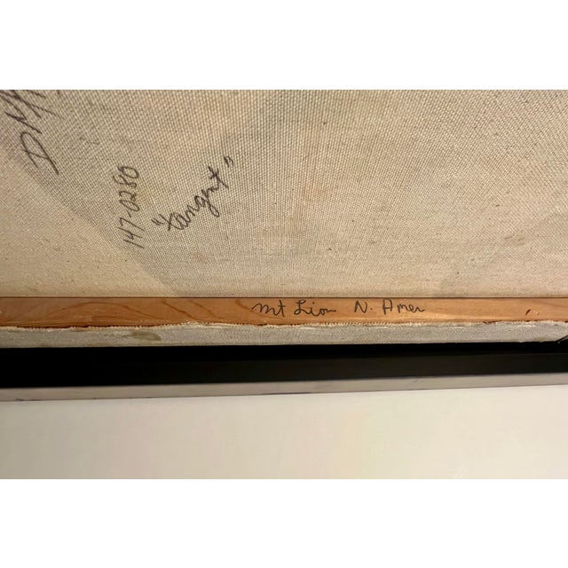 Textile 1980 Original Oil on Canvas Painting Mountain Lion by American Artist Della Mazy For Sale - Image 7 of 7