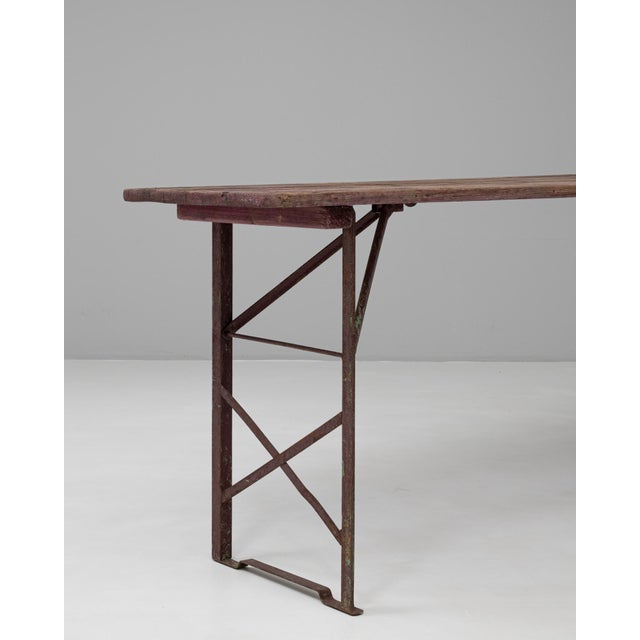 Mid 20th Century 20th Century French Metal & Wooden Folding Garden Table For Sale - Image 5 of 18