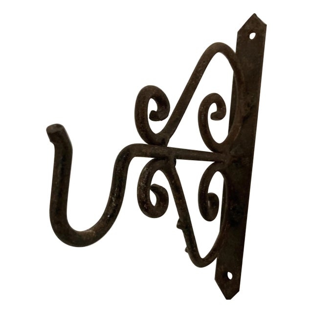 Scrolling Wall Mounted Iron Bracket for Lanterns or Signs For Sale - Image 9 of 11