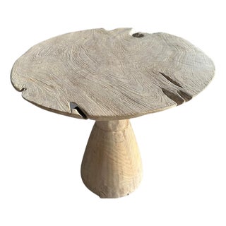 Andrianna Shamaris St. Barts Organic Teak Wood Round Table For Sale