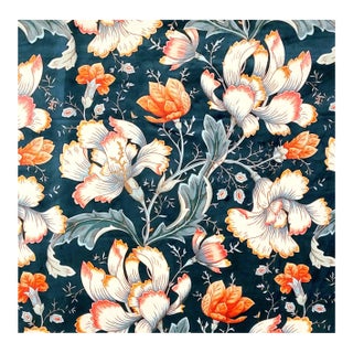 William Morris & Co. "Arabella" Nightbloom Floral Jacobean Velvet Fabric- 7 Yards For Sale