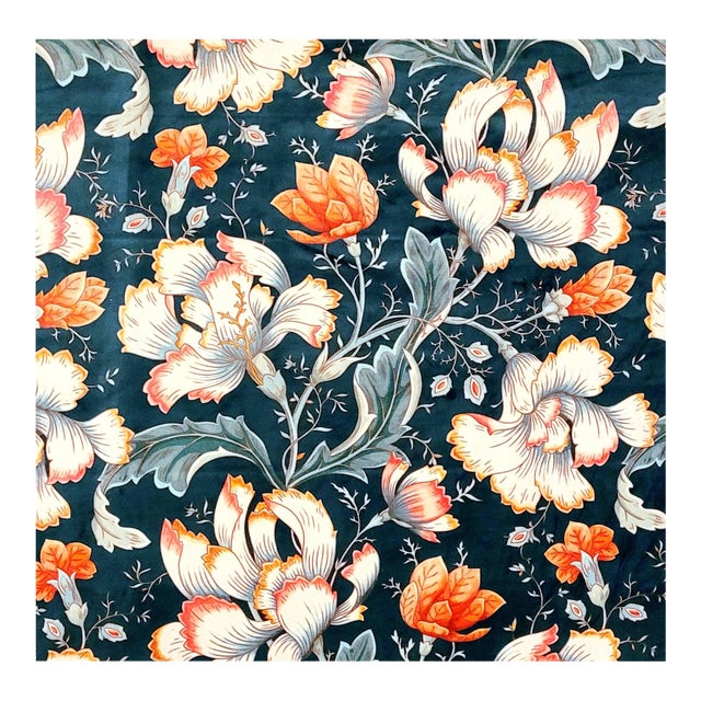 William Morris & Co. "Arabella" Nightbloom Floral Jacobean Velvet Fabric- 7 Yards For Sale