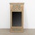 Lovely decorative trumeau mirror with applied carved accents including a man's bust/profile, decorative flourishes, flower...
