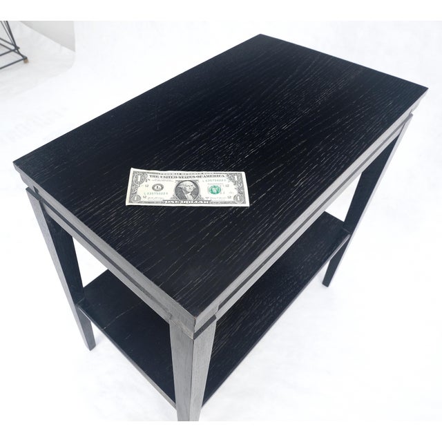 Mid 20th Century Cerused Oak Two Tier Rectangle Side End Table Brown Saltman Attributed MINT For Sale - Image 5 of 10