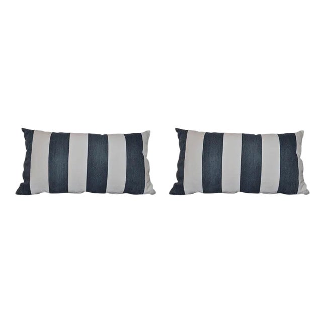 Vintage Striped Cushions, Set of 2 For Sale