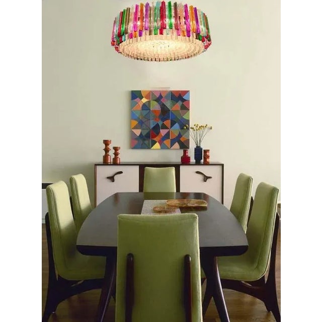Multicolored Triedi Crystal Prism Chandelier For Sale - Image 6 of 11