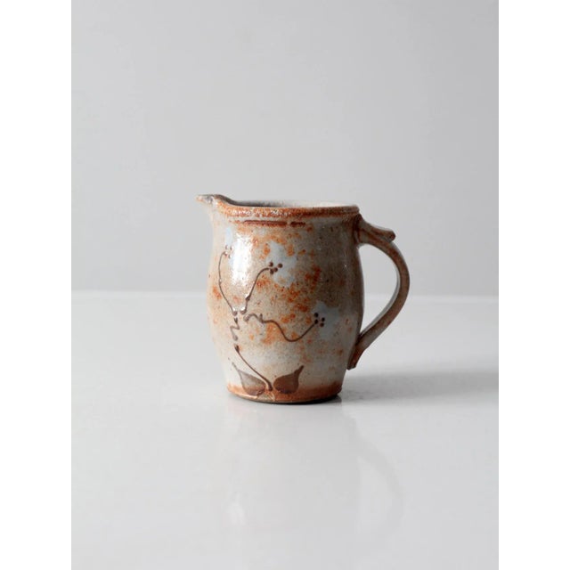 Brown Vintage Pottery Pitcher For Sale - Image 8 of 14
