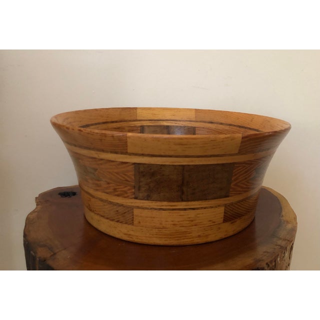 Vintage 1991 Hand Crafted Wooden Bowl For Sale - Image 9 of 9