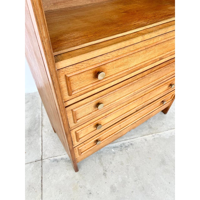 Vintage Oak Bookcase with Brass Drawers, 1950s For Sale - Image 14 of 17
