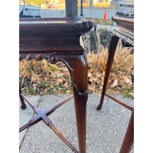 Pair of Vintage Weidman Furniture Hardwood End Tables For Sale - Image 9 of 12