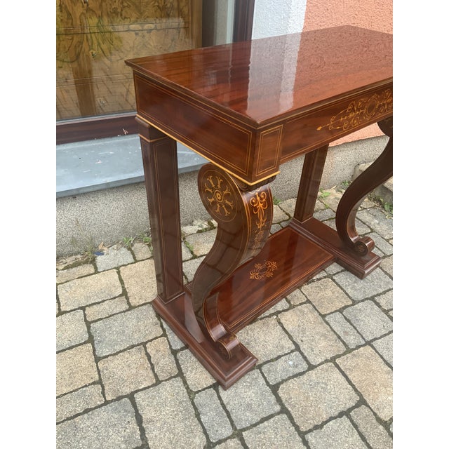 Biedermeier Console Inlaid in Mahogany, 1840s For Sale - Image 14 of 18
