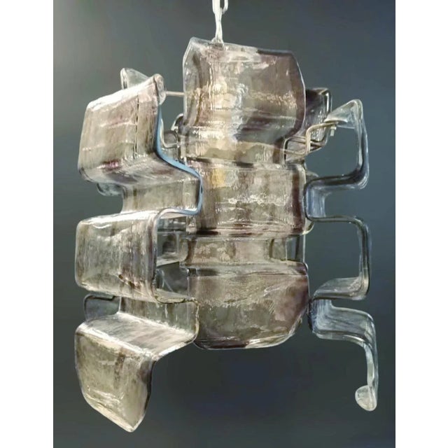 Mazzega Murano 1970s Smoky Murano Pendant by Carlo Nason for Mazzega For Sale - Image 4 of 8
