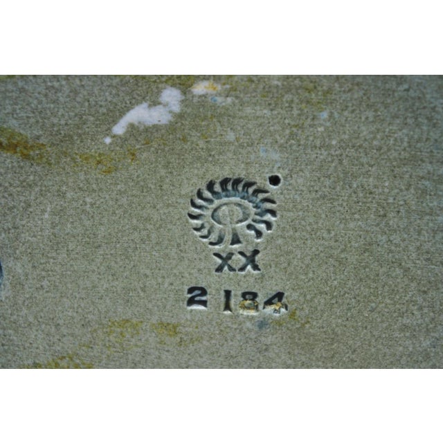 Early 20th Century Antique Rookwood Blue Glazed Ceramic Nude Female Figure Reading Book Bookend For Sale - Image 5 of 16