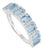 2.2ct Emerald-Cut Aquamarine & Diamond Half Eternity Band Ring Size 4 in 18k Gold For Sale
