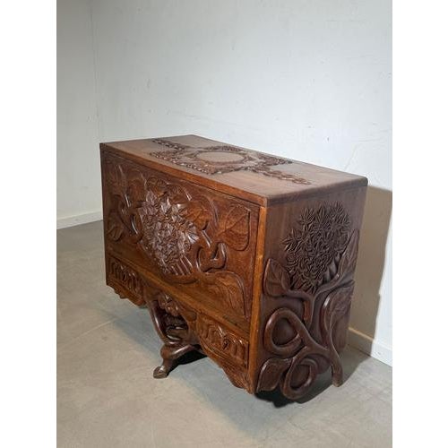 Congolese Hand-Carved Bar Cabinet, 1950s For Sale - Image 3 of 7