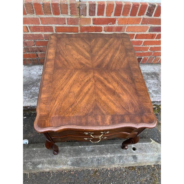 Vintage Louis XV Style Fruitwood Inlaid Nightstand by Weiman Furniture. For Sale In Washington DC - Image 6 of 10
