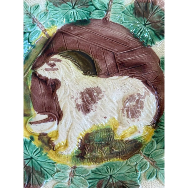 Ceramic Victorian Era Majolica Dog Plates Arsenal Pottery Set of Three (3) For Sale - Image 7 of 12