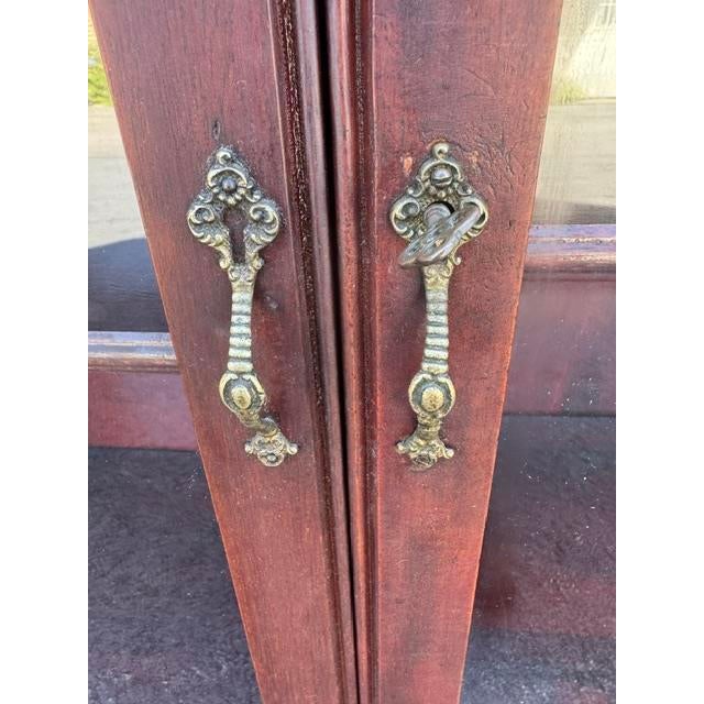Antique Larkin 2 Door Mahogany Bookcase With Leaded Glass Doors For Sale - Image 15 of 18