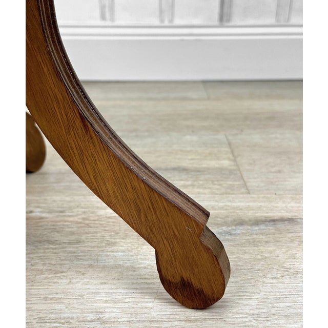 Vintage Traditional Turned Walnut & Marble Plant Stand Pedestal For Sale - Image 11 of 11