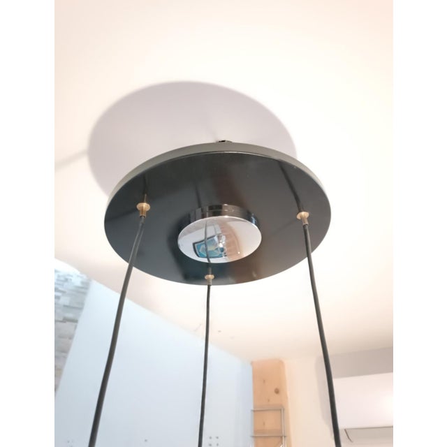 Metal Granada Hanging Lamp in Ice Glass attributed to J. T. Kalmar for Kalmar Franken Kg, 1970s For Sale - Image 7 of 10