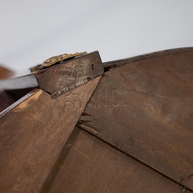Pair of Vintage French Louis XVI Style Demilune Console Tables With Marble Tops For Sale - Image 14 of 18