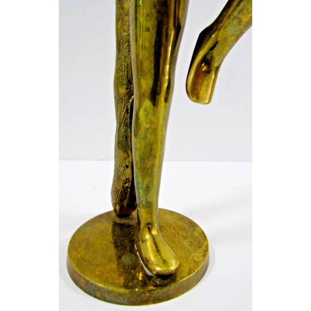 Vintage Brass Art Deco Long Haired Nude Woman Sculpture Attributed Klara Sever For Sale - Image 12 of 14