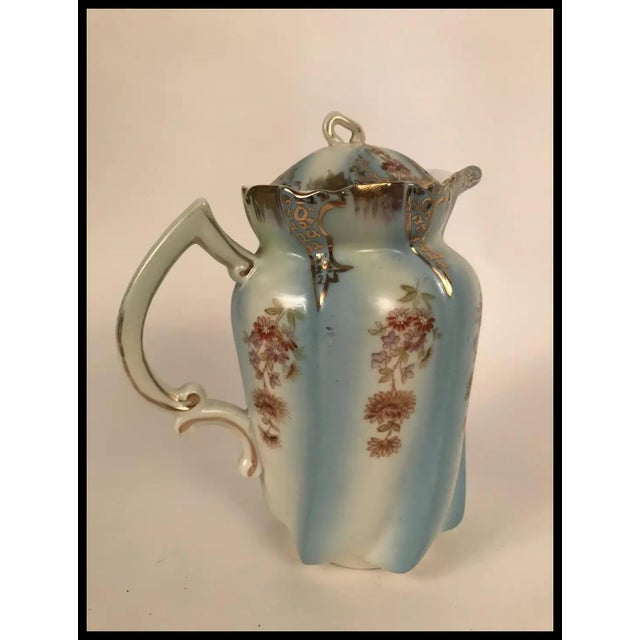Ceramic Vintage Hand Painted Bavarian Porcelain Coffee Pot Victorian For Sale - Image 7 of 10
