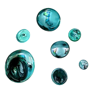 Mercury Drops Sculptures in Assorted Blue - Set of 7