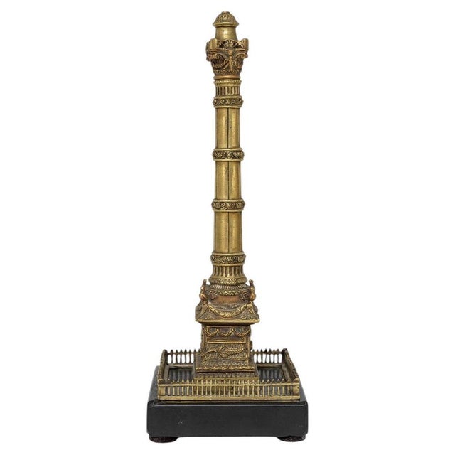 19th Century Grand Tour Roman Column in Worked Bronze, 1850 For Sale - Image 6 of 6