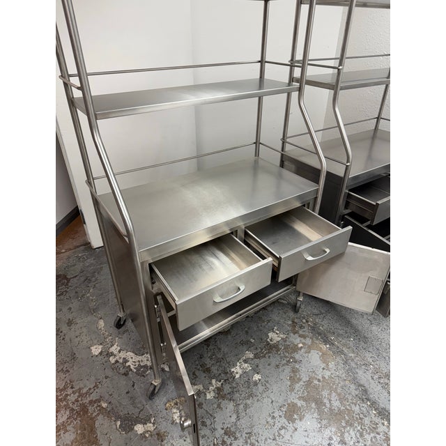 Shampaine Co. Stainless Steel Rolling Cabinets, Pair For Sale In San Francisco - Image 6 of 12