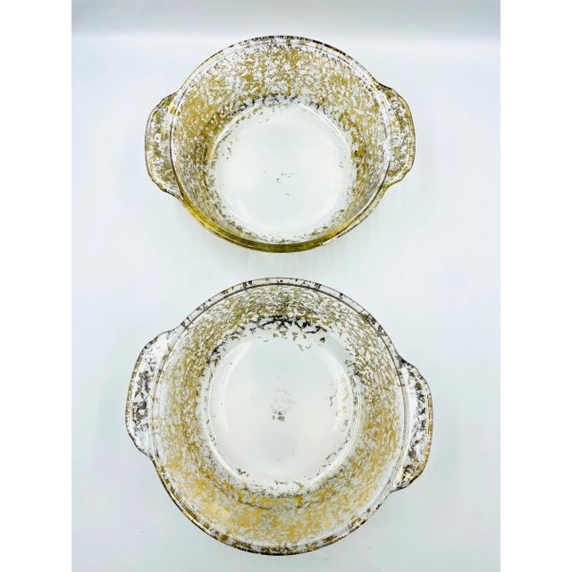 Mid 20th Century Mid 20th Century Gold Leaf Georges Briard Attributed Pair of Serving Bowls/Casseroles For Sale - Image 5 of 12