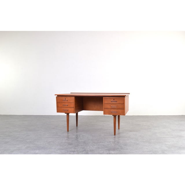 Mid-Century Modern Mid-Century Danish Teak Executive Desk, 1960s For Sale - Image 3 of 18
